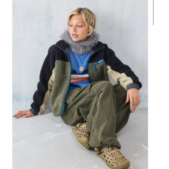 New Urban Outfitters Kavu Paneled Fleece Zip Jacket $120 X-SMALL - Picture 4 of 8